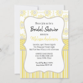 Bee Yellow und Gray Geometric Einladung