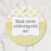 Bee Yellow und Gray Geometric Geschenkanhänger (Rückseite)