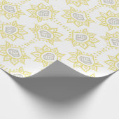Bee Yellow und Gray Geometric Geschenkpapier (Ecke)