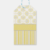 Bee Yellow und Gray Geometric Gevor Geschenkanhänger (Rückseite)