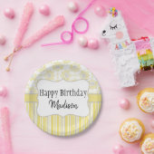 Bee Yellow und Gray Geometric Pappteller (Party)