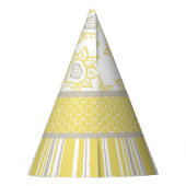 Bee Yellow und Gray Geometric Partyhütchen (Rückseite)