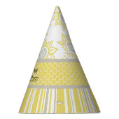Bee Yellow und Gray Geometric Partyhütchen (Rechts)