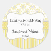 Bee Yellow und Gray Geometric Runder Aufkleber (Vorderseite)