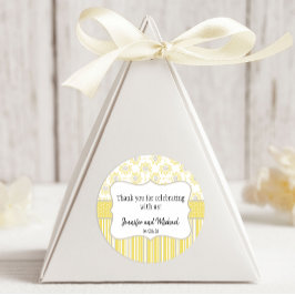 Bee Yellow und Gray Geometric Runder Aufkleber