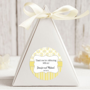 Bee Yellow und Gray Geometric Runder Aufkleber