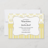 Bee Yellow und Gray Geometric Save The Date (Rückseite)