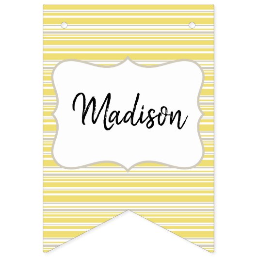 Bee Yellow und Gray Geometric Wimpelkette (Erste Fahne)