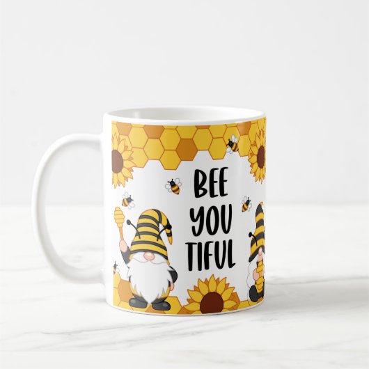 Bee you beautiful Gnome bee Hive Design Coffee Tas Kaffeetasse (Links)