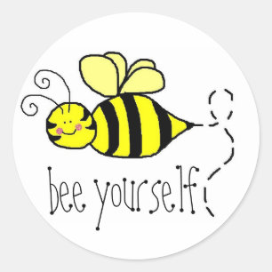Bee-Yourself-Aufkleber Runder Aufkleber
