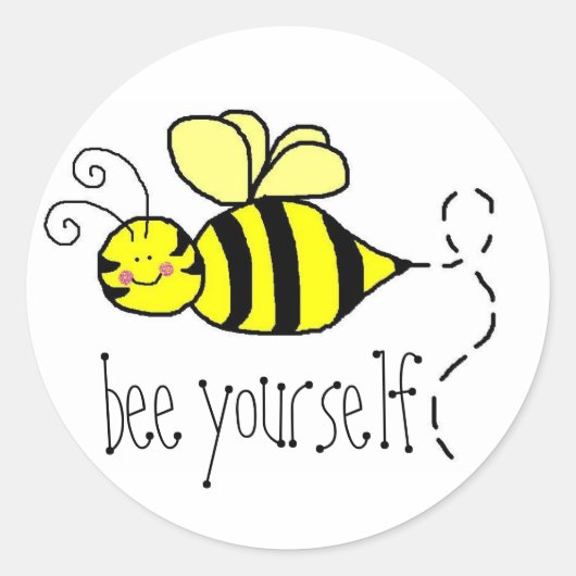 Bee-Yourself-Aufkleber Runder Aufkleber (Vorderseite)