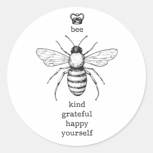 Bee-Yourself-Aufkleber Runder Aufkleber (Vorderseite)
