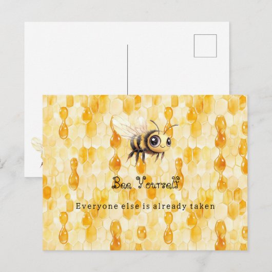 Bee Yourself Honey Postkarte (Vorne/Hinten)