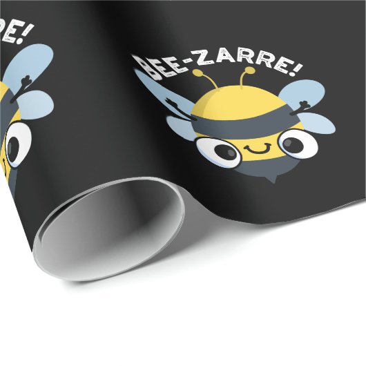 Bee-zarre Funny Bizarre Bee Pun Dark BG Geschenkpapier (Rolleneckpunkt)