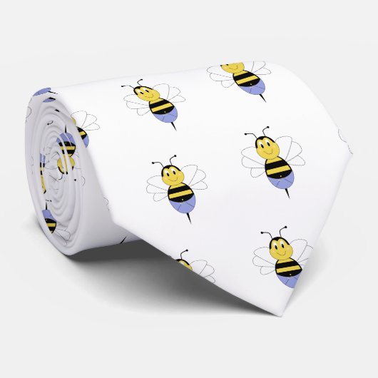 BeeBee Bumble Bee Tiling Neck Tie Krawatte (Gerollt)