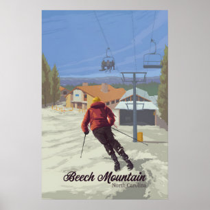 Beech Mountain North Carolina Skigebiet Reise Poster
