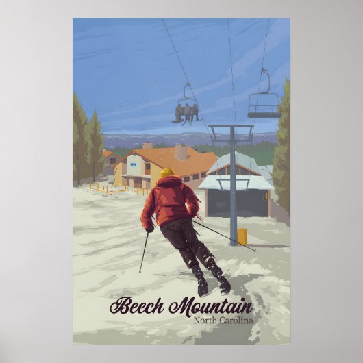 Beech Mountain North Carolina Skigebiet Reise Poster (Vorne)
