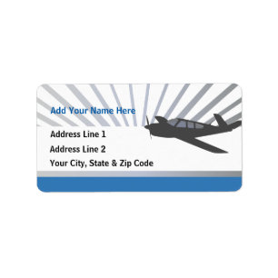 Beechcraft Flugzeuge Adressaufkleber