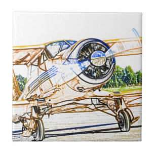Beechcraft Staggerwing Veteranenflugzeug Fliese
