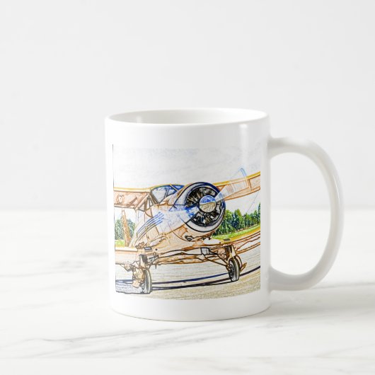 Beechcraft Staggerwing Veteranenflugzeug Kaffeetasse (Rechts)