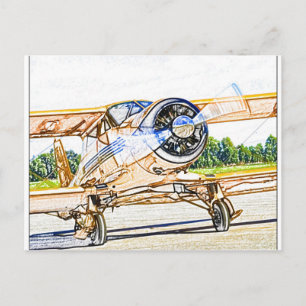 Beechcraft Staggerwing Veteranenflugzeug Postkarte