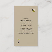 Beeehive u. Bienen auf grünem Blattbraun Visitenkarte (Rückseite)