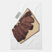 Beef brisket cartoon illustration  geschirrtuch (Vertikal)