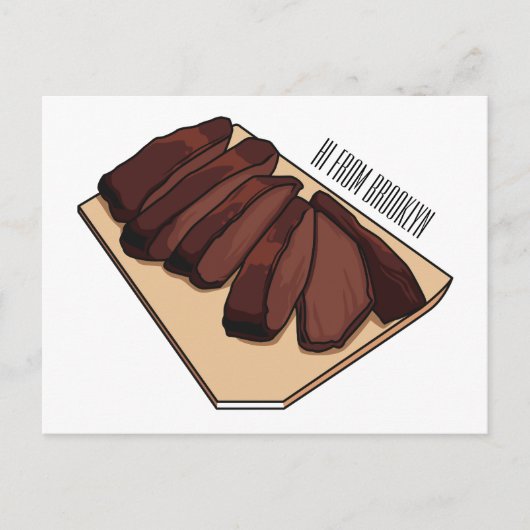 Beef brisket cartoon illustration  postkarte (Vorderseite)