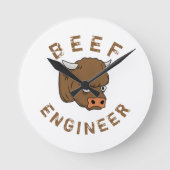 Beef Engineer Runde Wanduhr (Vorderseite)