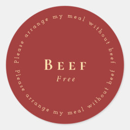 Beef-Free Request Sticker, Dark red Runder Aufkleber