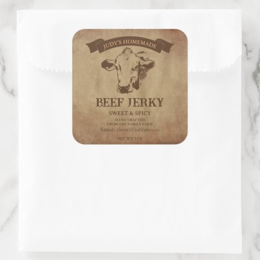 Beef Jerky Label Sticker (Tasche)