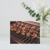Beef Kabobs on Grill Card Postkarte (Stehend Vorderseite)