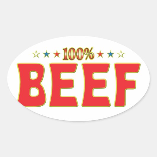 Beef Star Tag Ovaler Aufkleber (Vorderseite)