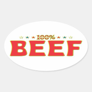 Beef Star Tag Ovaler Aufkleber