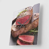 Beef steak quadratische wanduhr (Winkel)