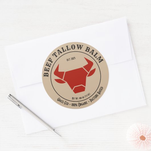 Beef Tallow Balm Label Sticker (Umschlag)