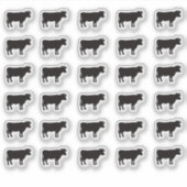 Beef Wedding Place Card Food Meal Menu Choice Cow Aufkleber (Vorderseite)