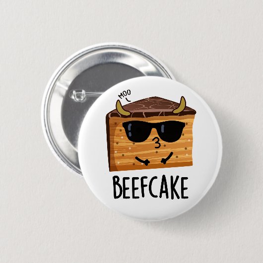 Beefcake Funny Cake Pub Button (Vorne & Hinten)