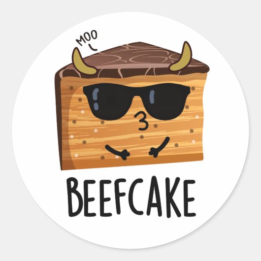 Beefcake Funny Cake Pub Runder Aufkleber (Vorderseite)