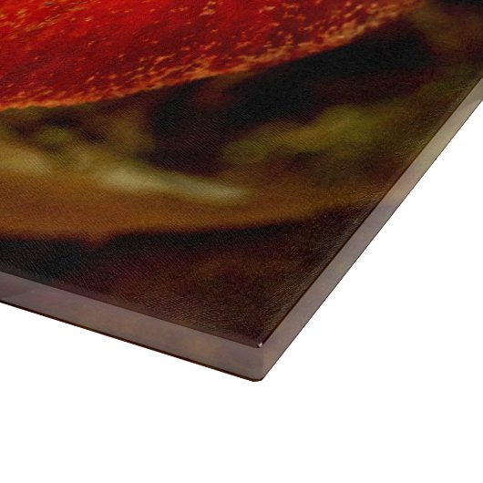 Beefsteak Fungus Glass Chopping Board Schneidebrett (Ecke)