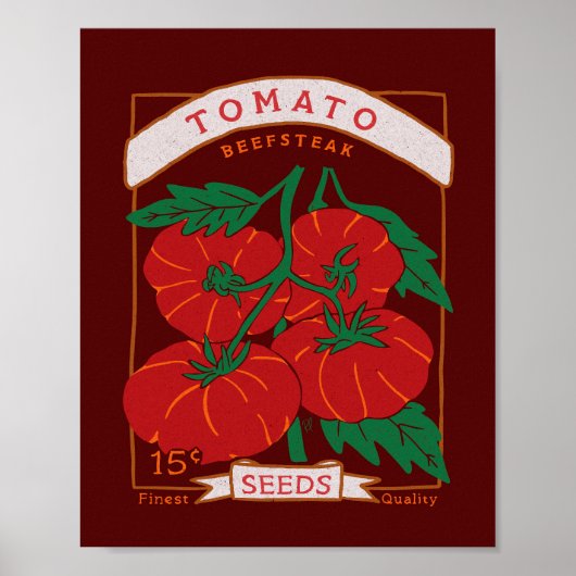 Beefsteak Tomato Seed Packet Poster (Bold Red) (Vorne)