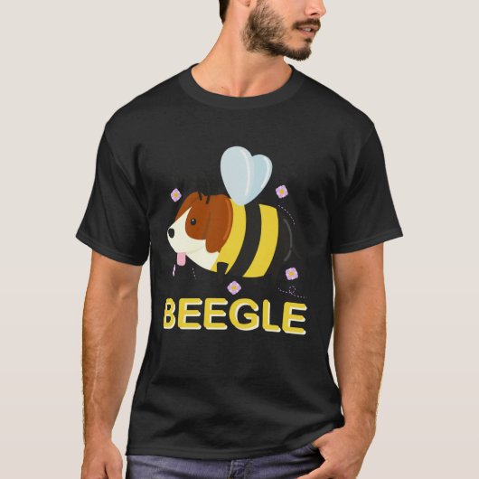 Beegle Beagle Bee  Dog Pun Cute T-Shirt (Vorderseite)