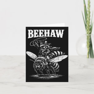 Beehaw Lustiger Cowboy-Waschbär-Reitbiene Western Karte
