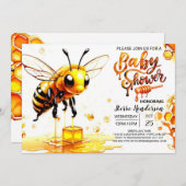 Beehive Baby Dusche Einladung (Vorne/Hinten)