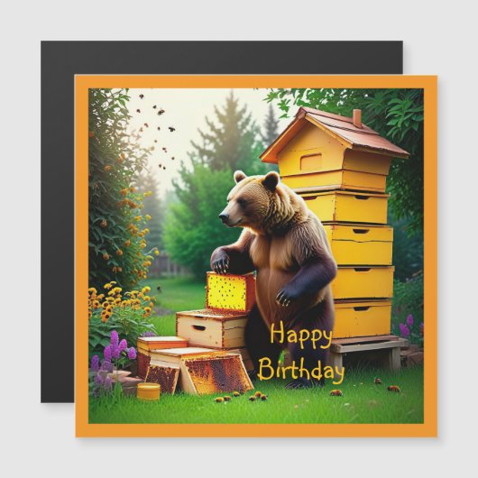 Beehive Bear Magnetkarte (Vorne/Hinten)