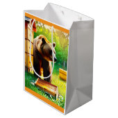 Beehive Bear Mittlere Geschenktüte (Rückseite Schrägansicht)