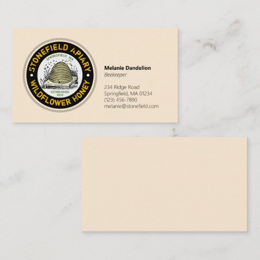 Beehive Business Name Antikes Weiß Visitenkarte (Vorne/Hinten)
