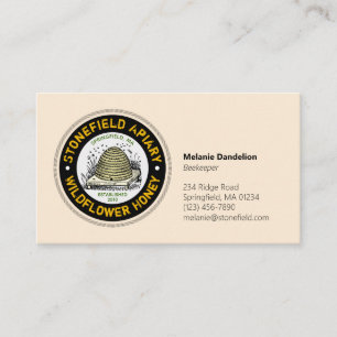 Beehive Business Name Antikes Weiß Visitenkarte