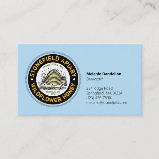Beehive Business Name Light Blue Visitenkarte (Vorderseite)