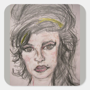 Beehive Girl Quadratischer Aufkleber
